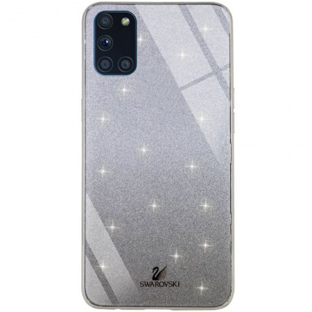 TPU+Glass чехол Swarovski для Samsung Galaxy A31 Черный (20109)