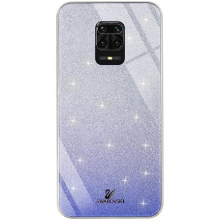 TPU+Glass чехол Swarovski для Xiaomi Redmi Note 9s / Note 9 Pro / Note 9 Pro Max Синий (20111)