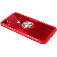 TPU+PC чехол Deen CrystalRing for Magnet (opp) для Apple iPhone XR (6.1'') Красный (6120)