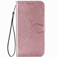 Кожаный чехол (книжка) Art Case с визитницей для Samsung Galaxy A21s Рожевий (16196)