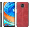 Кожаный чехол Line для Xiaomi Redmi Note 9s / Note 9 Pro / Note 9 Pro Max Красный (6166)