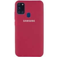 Чехол Silicone Cover Full Protective (AA) для Samsung Galaxy A21s Червоний (17356)