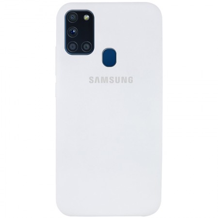 Чехол Silicone Cover Full Protective (AA) для Samsung Galaxy A21s Белый (6263)