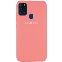 Чехол Silicone Cover Full Protective (AA) для Samsung Galaxy A21s Персиковий (6261)