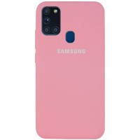 Чехол Silicone Cover Full Protective (AA) для Samsung Galaxy A21s Рожевий (17357)