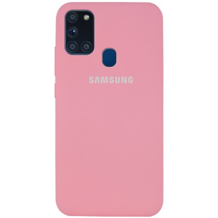 Чехол Silicone Cover Full Protective (AA) для Samsung Galaxy A21s Розовый (17357)