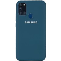 Чехол Silicone Cover Full Protective (AA) для Samsung Galaxy A21s Синій (17355)