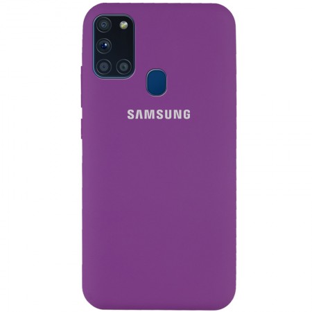 Чехол Silicone Cover Full Protective (AA) для Samsung Galaxy A21s Фиолетовый (17359)