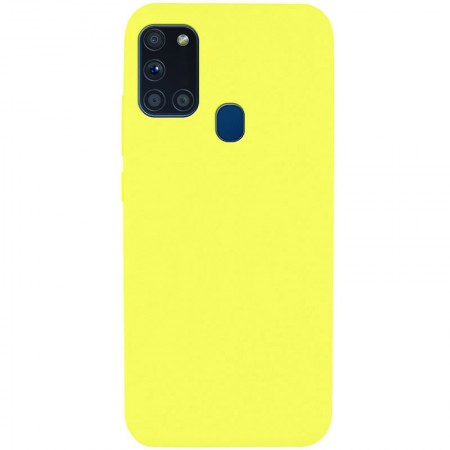 Чехол Silicone Cover Full without Logo (A) для Samsung Galaxy A21s Желтый (6287)