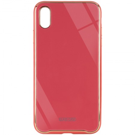 TPU+Glass чехол Venezia для Apple iPhone X / XS (5.8'') Красный (6884)