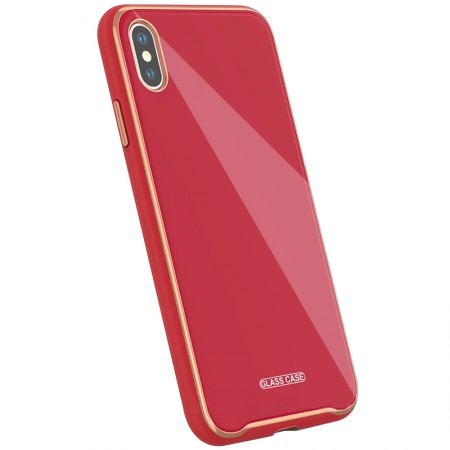 TPU+Glass чехол Venezia для Apple iPhone X / XS (5.8'') Красный (6880)