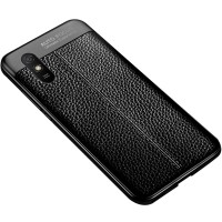 TPU чехол фактурный (с имитацией кожи) для Xiaomi Redmi 9A Чорний (6941)