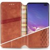 Кожаный чехол книжка GETMAN Cubic (PU) для Xiaomi Redmi Note 9s / Note 9 Pro / Note 9 Pro Max Коричневый (19857)