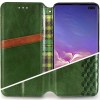 Кожаный чехол книжка GETMAN Cubic (PU) для Samsung Galaxy A21s Зелений (7137)