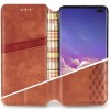 Кожаный чехол книжка GETMAN Cubic (PU) для Samsung Galaxy A21s Коричневий (7138)