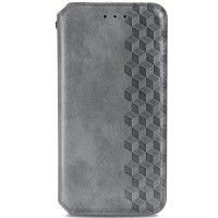 Кожаный чехол книжка GETMAN Cubic (PU) для Huawei Y6p Серый (16226)