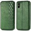 Кожаный чехол книжка GETMAN Cubic (PU) для Xiaomi Redmi 9A Зелёный (7347)