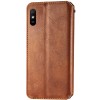 Кожаный чехол книжка GETMAN Cubic (PU) для Xiaomi Redmi 9A Коричневый (7346)