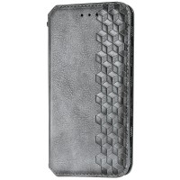 Кожаный чехол книжка GETMAN Cubic (PU) для Xiaomi Redmi 9A Серый (7345)