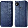 Кожаный чехол книжка GETMAN Cubic (PU) для Xiaomi Redmi 9C Синий (7357)