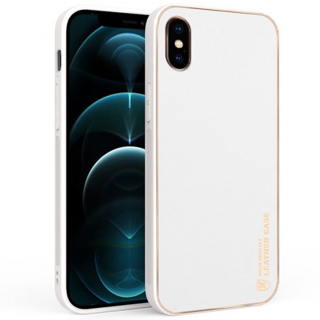 Кожаный чехол Xshield для Apple iPhone X / XS (5.8'') Белый (30574)