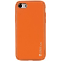Кожаный чехол Xshield для Apple iPhone 7 / 8 / SE (2020) (4.7'') Оранжевый (19630)