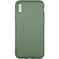 Матовый полупрозрачный TPU чехол с защитой камеры для Apple iPhone X / XS (5.8'') Зелёный (7496)
