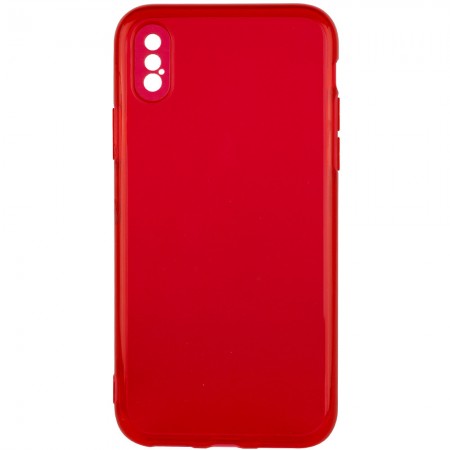 Матовый полупрозрачный TPU чехол с защитой камеры для Apple iPhone XS Max (6.5'') Красный (7504)