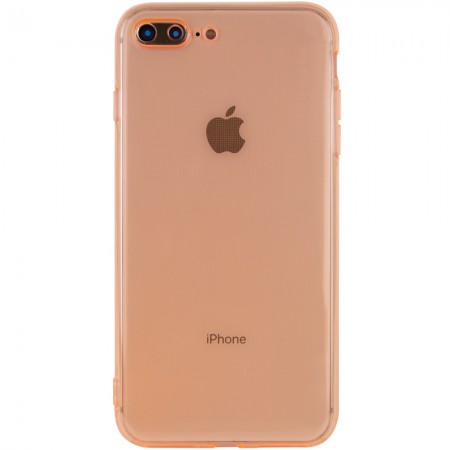 Матовый полупрозрачный TPU чехол с защитой камеры для Apple iPhone 7 plus / 8 plus (5.5'') Оранжевый (7501)