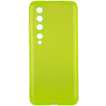 Матовый полупрозрачный TPU чехол с защитой камеры для Xiaomi Mi 10 / Mi 10 Pro Зелёный (7508)