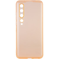 Матовый полупрозрачный TPU чехол с защитой камеры для Xiaomi Mi 10 / Mi 10 Pro Помаранчевий (7510)