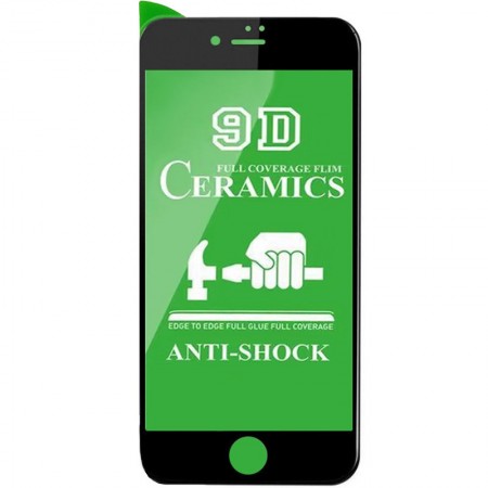 Защитная пленка Ceramics 9D (без упак.) для Apple iPhone 6/6s (4.7'') Черный (16773)