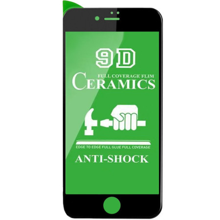 Защитная пленка Ceramics 9D (без упак.) для Apple iPhone 6/6s (4.7'') Черный (16773)