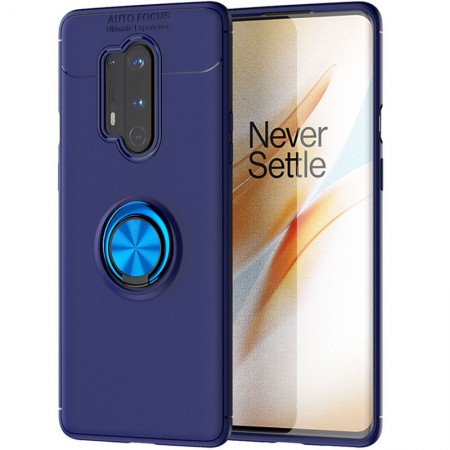 TPU чехол Deen ColorRing под магнитный держатель (opp) для OnePlus 8 Pro Синий (7668)