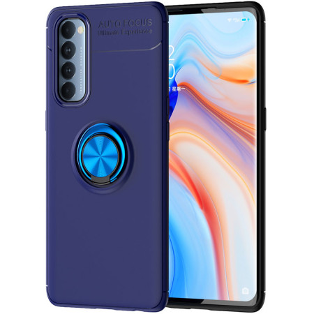 TPU чехол Deen ColorRing под магнитный держатель (opp) для Oppo Reno 4 Pro Синій (7672)