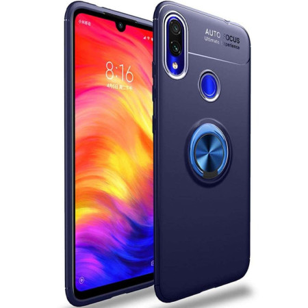 TPU чехол Deen ColorRing под магнитный держатель (opp) для Xiaomi Redmi Note 7 / Note 7 Pro /Note 7s Синий (7686)