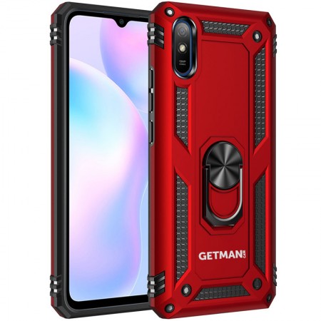 Ударопрочный чехол GETMAN Serge Ring for Magnet для Xiaomi Redmi 9A Червоний (18285)