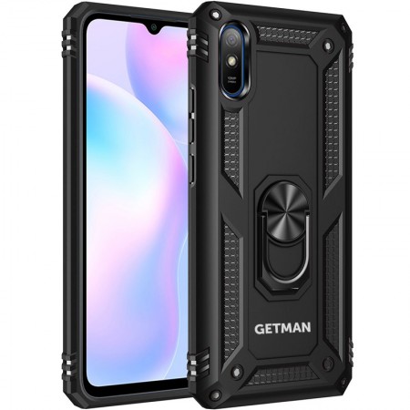 Ударопрочный чехол GETMAN Serge Ring for Magnet для Xiaomi Redmi 9A Черный (7690)