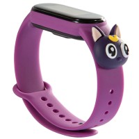 Силиконовый ремешок Cartoon Face для Xiaomi Mi Band 5 / 6 Фиолетовый (14217)
