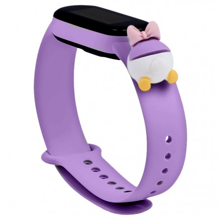 Силиконовый ремешок Cartoon Face для Xiaomi Mi Band 5 / 6 Бузковий (14210)