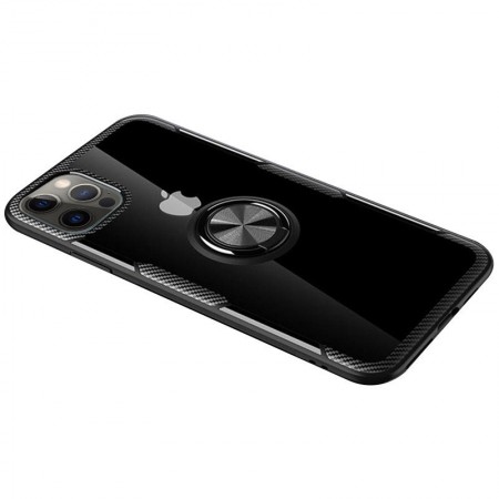 TPU+PC чехол Deen CrystalRing for Magnet (opp) для Apple iPhone 12 Pro / 12 (6.1'') Чорний (7741)