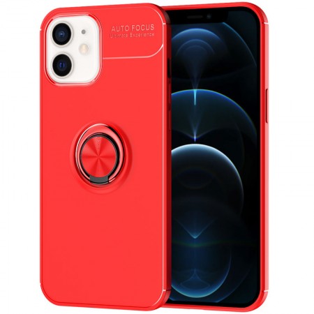 TPU чехол Deen ColorRing под магнитный держатель (opp) для Apple iPhone 12 mini (5.4'') Красный (7758)