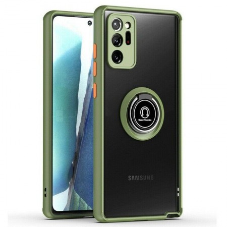 TPU+PC чехол Deen ColorEdgingRing for Magnet для Samsung Galaxy Note 20 Ultra Зелений (7956)