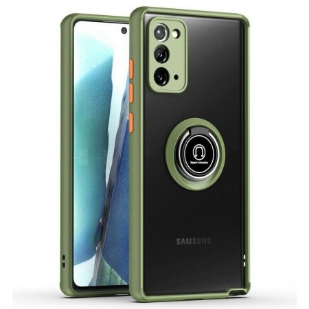 TPU+PC чехол Deen ColorEdgingRing for Magnet для Samsung Galaxy Note 20 Зелений (7951)