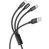 Дата кабель Hoco X14 Times Speed 3in1 (Lightning+Micro USB+Type-C) (1m) Чорний (23991)