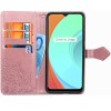 Кожаный чехол (книжка) Art Case с визитницей для Realme C11 Рожевий (8138)