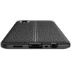 TPU чехол фактурный (с имитацией кожи) для Samsung Galaxy M01 Core / A01 Core Чорний (8152)