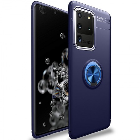 TPU чехол Deen ColorRing под магнитный держатель (opp) для Samsung Galaxy S20 Ultra Синій (8445)