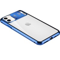 Чехол Camshield 360 Metall+Glass со шторкой для камеры для Apple iPhone 11 (6.1'') Синій (8530)