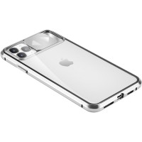 Чехол Camshield 360 Metall+Glass со шторкой для камеры для Apple iPhone 11 Pro Max (6.5'') Сріблястий (8539)